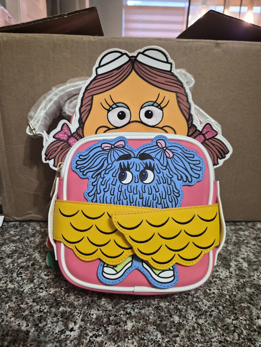 Birdie And Fry Guys Crossbody Bag with Yellow Flap